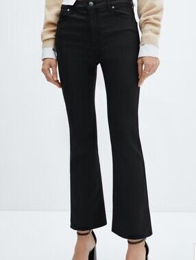 Sienna Waxed Flared Cropped Jeans